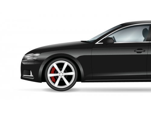 Un coche negro de perfil.